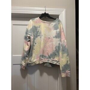 Lily Mae’s Women's Tie Dye Crew Neck  Cotton Long Sleeve Sweatshirt Size Large
